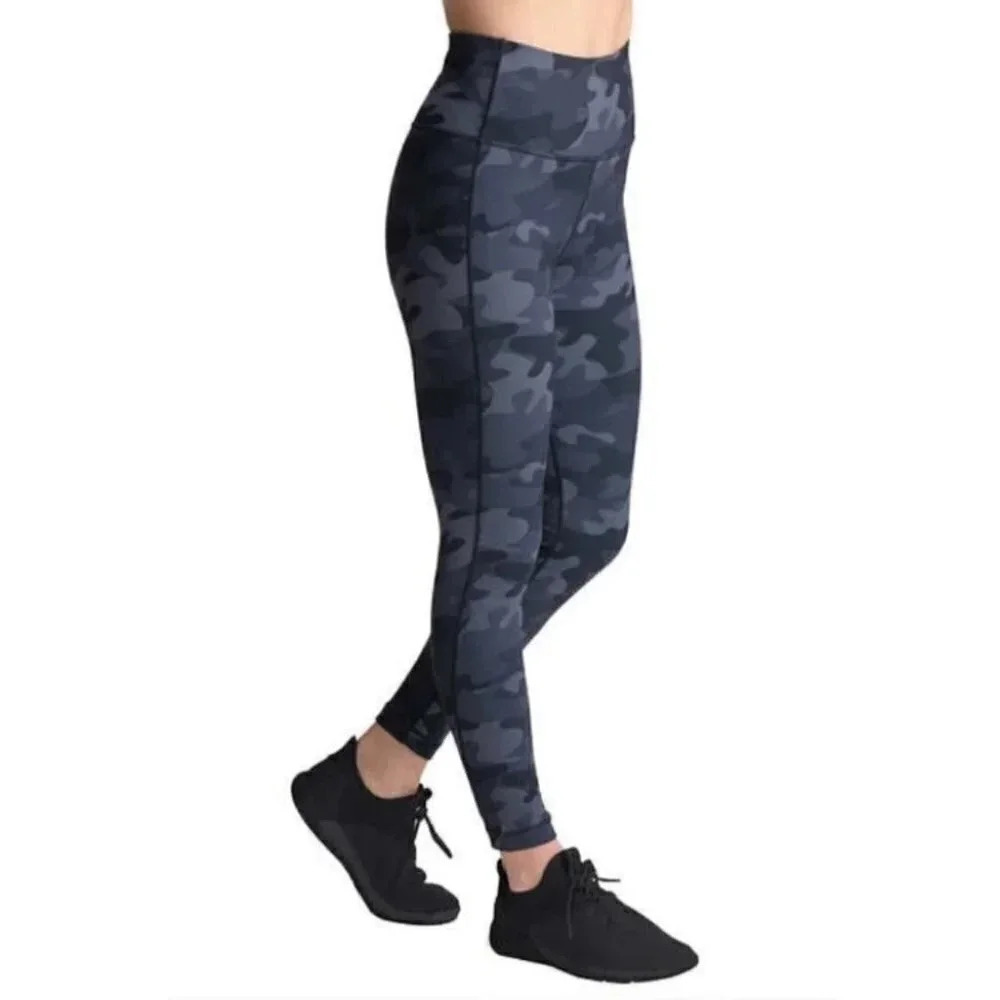 Lolë Activewear Workout Leggings Gym Grey Black Camouflage Print  Small NWT - Picture 2 of 12